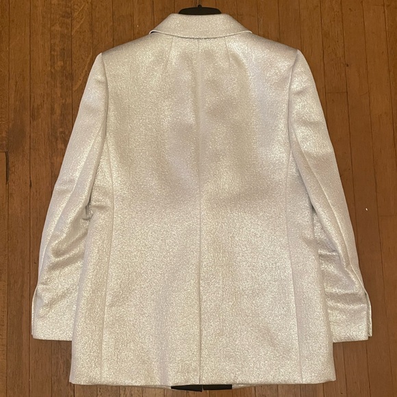 NWT J Crew Collection Willa tuxedo blazer in metallic silver lamé - Picture 7 of 9